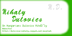 mihaly dulovics business card